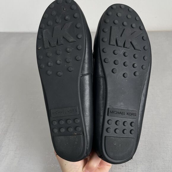 Michael Kors Black Leather Bow Mocassins Flats Loafers Shoes Women's 8 M Preppy - Picture 13 of 14